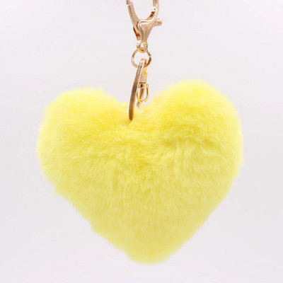 Breloc cu pompoane cu inimă Breloc multicolor cu pompon pom-pom Breloc pom-pom pentru doamnă Breloc pentru doamne Accesorii lucrate manual Breloc cu pandantiv Decorare