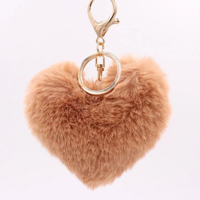 Breloc cu pompoane cu inimă Breloc multicolor cu pompon pom-pom Breloc pom-pom pentru doamnă Breloc pentru doamne Accesorii lucrate manual Breloc cu pandantiv Decorare