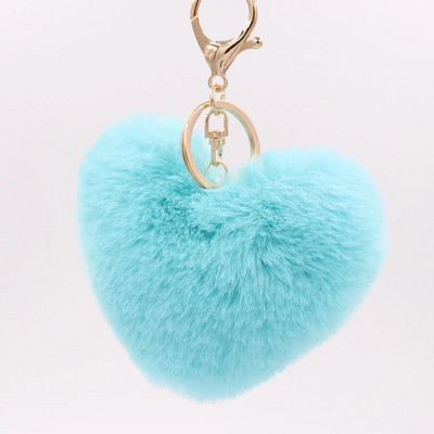 Breloc cu pompoane cu inimă Breloc multicolor cu pompon pom-pom Breloc pom-pom pentru doamnă Breloc pentru doamne Accesorii lucrate manual Breloc cu pandantiv Decorare