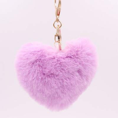 Breloc cu pompoane cu inimă Breloc multicolor cu pompon pom-pom Breloc pom-pom pentru doamnă Breloc pentru doamne Accesorii lucrate manual Breloc cu pandantiv Decorare