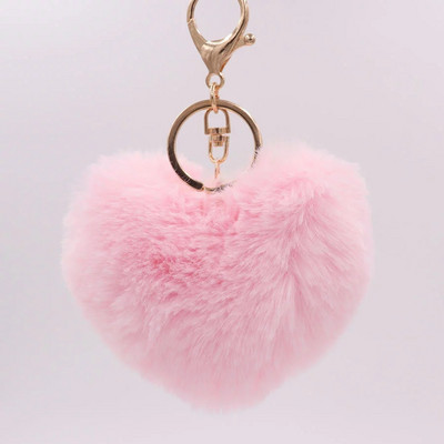 Breloc cu pompoane cu inimă Breloc multicolor cu pompon pom-pom Breloc pom-pom pentru doamnă Breloc pentru doamne Accesorii lucrate manual Breloc cu pandantiv Decorare