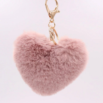Breloc cu pompoane cu inimă Breloc multicolor cu pompon pom-pom Breloc pom-pom pentru doamnă Breloc pentru doamne Accesorii lucrate manual Breloc cu pandantiv Decorare