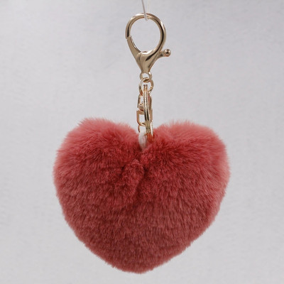 Breloc cu pompoane cu inimă Breloc multicolor cu pompon pom-pom Breloc pom-pom pentru doamnă Breloc pentru doamne Accesorii lucrate manual Breloc cu pandantiv Decorare
