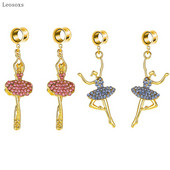 Leosoxs 2 bucăți, temperament la modă, stil fierbinte, dansatoare de balet, cu expansiune ureche, bijuterii piercing rafinate pentru corp