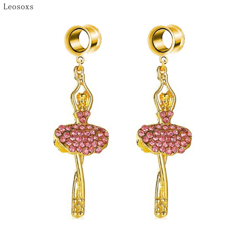 Leosoxs 2 bucăți, temperament la modă, stil fierbinte, dansatoare de balet, cu expansiune ureche, bijuterii piercing rafinate pentru corp