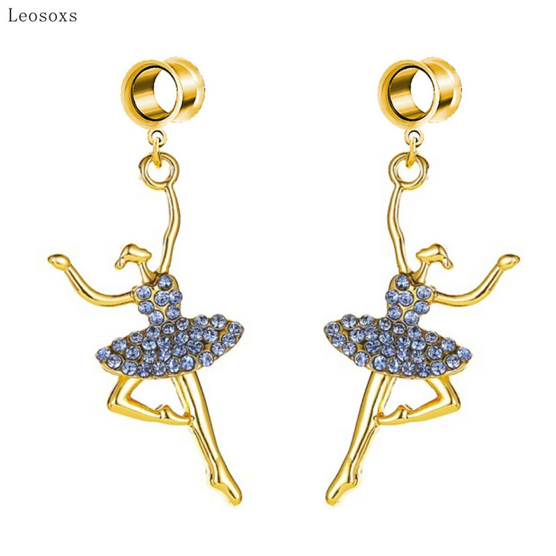 Leosoxs 2 bucăți, temperament la modă, stil fierbinte, dansatoare de balet, cu expansiune ureche, bijuterii piercing rafinate pentru corp