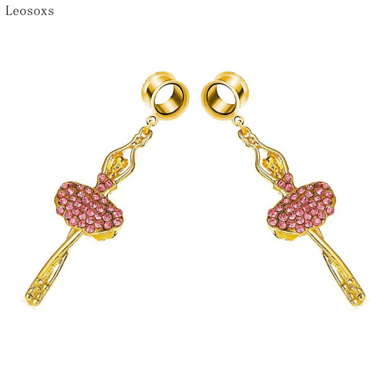 Leosoxs 2 bucăți, temperament la modă, stil fierbinte, dansatoare de balet, cu expansiune ureche, bijuterii piercing rafinate pentru corp