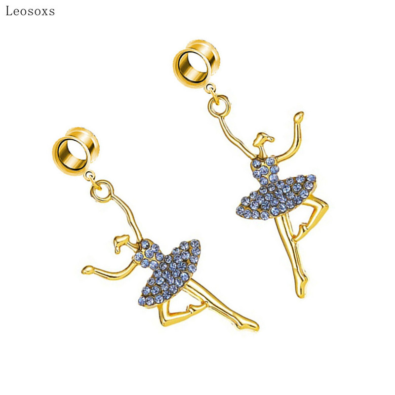 Leosoxs 2 bucăți, temperament la modă, stil fierbinte, dansatoare de balet, cu expansiune ureche, bijuterii piercing rafinate pentru corp