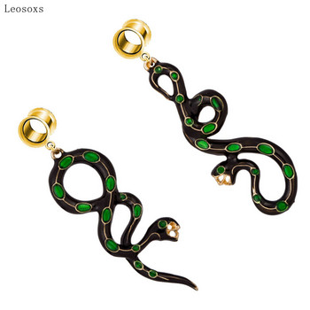 Leosoxs 2pcs Fashion New Snake Shape Asymmetrical Ear Piercing Jewelry