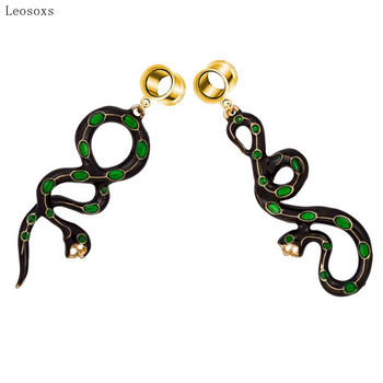 Leosoxs 2pcs Fashion New Snake Shape Asymmetrical Ear Piercing Jewelry