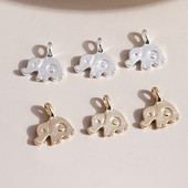 40 de bucăți de culoare auriu argintiu metal din aliaj de zinc pandantiv animal drăguț mic elefant farmece pentru bijuterii bricolaj realizarea de cercei brățări