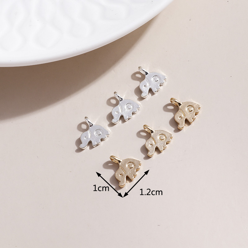 40 de bucăți de culoare auriu argintiu metal din aliaj de zinc pandantiv animal drăguț mic elefant farmece pentru bijuterii bricolaj realizarea de cercei brățări