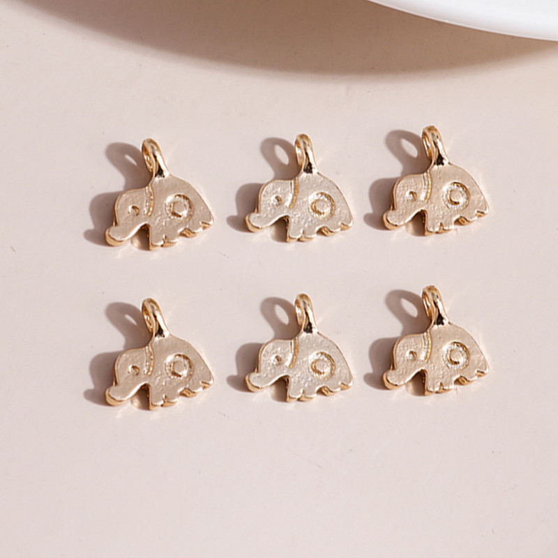 40 de bucăți de culoare auriu argintiu metal din aliaj de zinc pandantiv animal drăguț mic elefant farmece pentru bijuterii bricolaj realizarea de cercei brățări