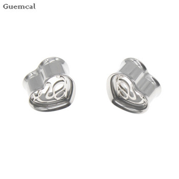 Leosoxs 1 ζεύγος μοντέρνο ανοξείδωτο ατσάλι Heart Snake Ear Piercing Tunnels Expanders Body Jewelry Φορεία αυτιών 8-25mm