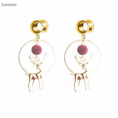 Leosoxs 2 bucăți fierbinte produs nou de desene tridimensionale bile de blană cerb pandantiv bijuterii piercing ureche