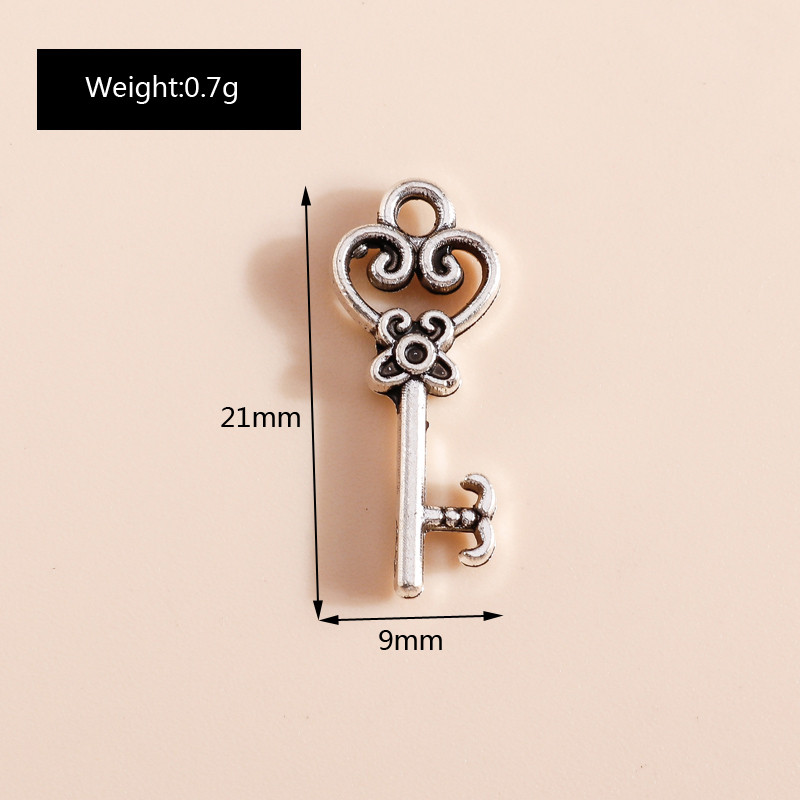 40db 21*9mm-es antik ezüst színű fém kulcstartók medálok vintage ékszerkészítéshez kiegészítők nagykereskedelme barkács kézzel készített kézműves