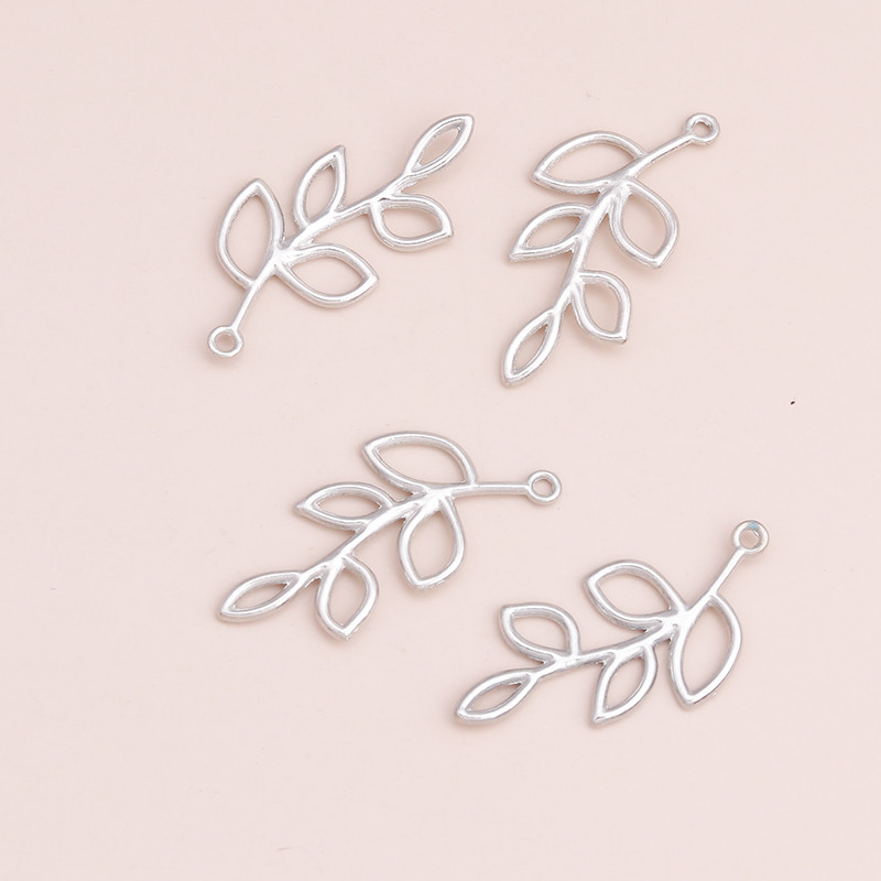 15 bucăți 40x20mm frunze goale mărgele mărgele pentru bricolaj brățări coliere pandantive bijuterii două culori frunze accesorii bijuterii