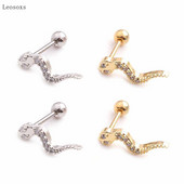 Leosoxs 2 bucăți bijuterii piercing la oase la ureche, cu personalitate explozivă, cu diamante, în formă de șarpe