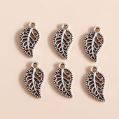 60 bucăți 14*8mm metal cachete model flori frunze brelocuri pandantiv de colier brățară bijuterii diy lucrate manual pentru femei bărbați