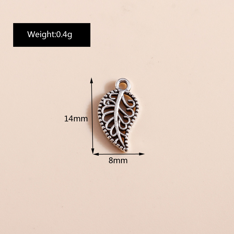 60 bucăți 14*8mm metal cachete model flori frunze brelocuri pandantiv de colier brățară bijuterii diy lucrate manual pentru femei bărbați