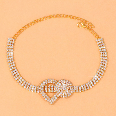 Stonefans Fashion Bijuterii de gleznă cu strasuri cu trei straturi pentru femei Boho cu lanț cu toc înalt Brățară rotundă de gleznă pe picior