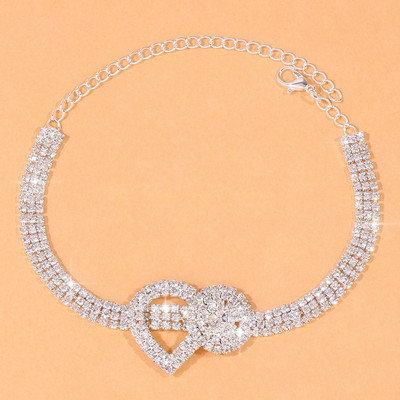 Stonefans Fashion Bijuterii de gleznă cu strasuri cu trei straturi pentru femei Boho cu lanț cu toc înalt Brățară rotundă de gleznă pe picior