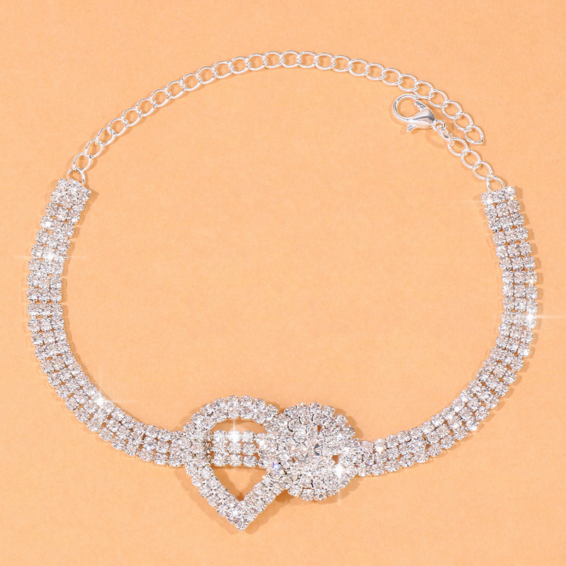 Stonefans Fashion Bijuterii de gleznă cu strasuri cu trei straturi pentru femei Boho cu lanț cu toc înalt Brățară rotundă de gleznă pe picior