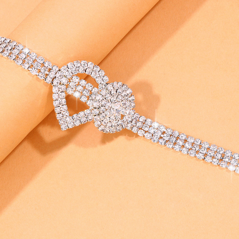 Stonefans Fashion Bijuterii de gleznă cu strasuri cu trei straturi pentru femei Boho cu lanț cu toc înalt Brățară rotundă de gleznă pe picior