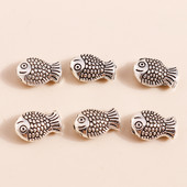 40 buc 10 * 7 mm Bijuterii din argint tibetan Charms Conectori de pește din aliaj Mărgele pentru brățări Confecționarea coliere pandantive Concluzii de bijuterii