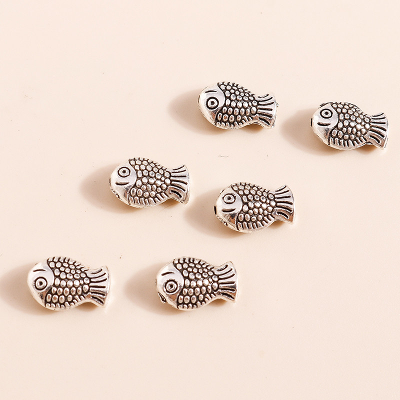 40 buc 10 * 7 mm Bijuterii din argint tibetan Charms Conectori de pește din aliaj Mărgele pentru brățări Confecționarea coliere pandantive Concluzii de bijuterii