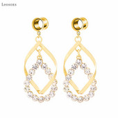 Leosoxs 2 buc. Bijuterii piercing pe corp care se extind pentru ureche, cu undă neregulată, cu diamante, lungi cu personalitate