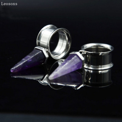 Leosoxs 2 buc 8 mm-16 mm din oțel inoxidabil corn dublu dinți interiori auricul pandantiv simplu piercing piatră expansiune ureche vânzare fierbinte