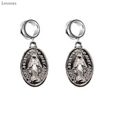 Leosoxs 2 buc. Vânzare fierbinte Cruce Iisus Cap Cercei Scripete Amplificator Ureche Piercing Bijuterii în Europa și America