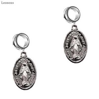 Leosoxs 2 buc. Vânzare fierbinte Cruce Iisus Cap Cercei Scripete Amplificator Ureche Piercing Bijuterii în Europa și America