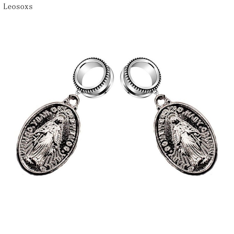 Leosoxs 2 buc. Vânzare fierbinte Cruce Iisus Cap Cercei Scripete Amplificator Ureche Piercing Bijuterii în Europa și America