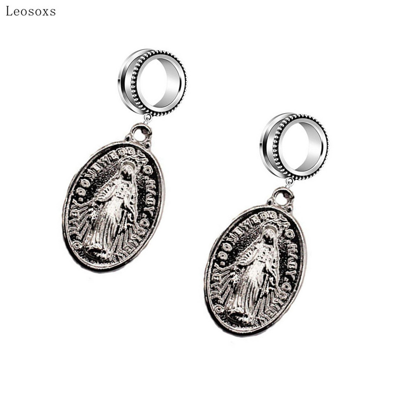 Leosoxs 2 buc. Vânzare fierbinte Cruce Iisus Cap Cercei Scripete Amplificator Ureche Piercing Bijuterii în Europa și America