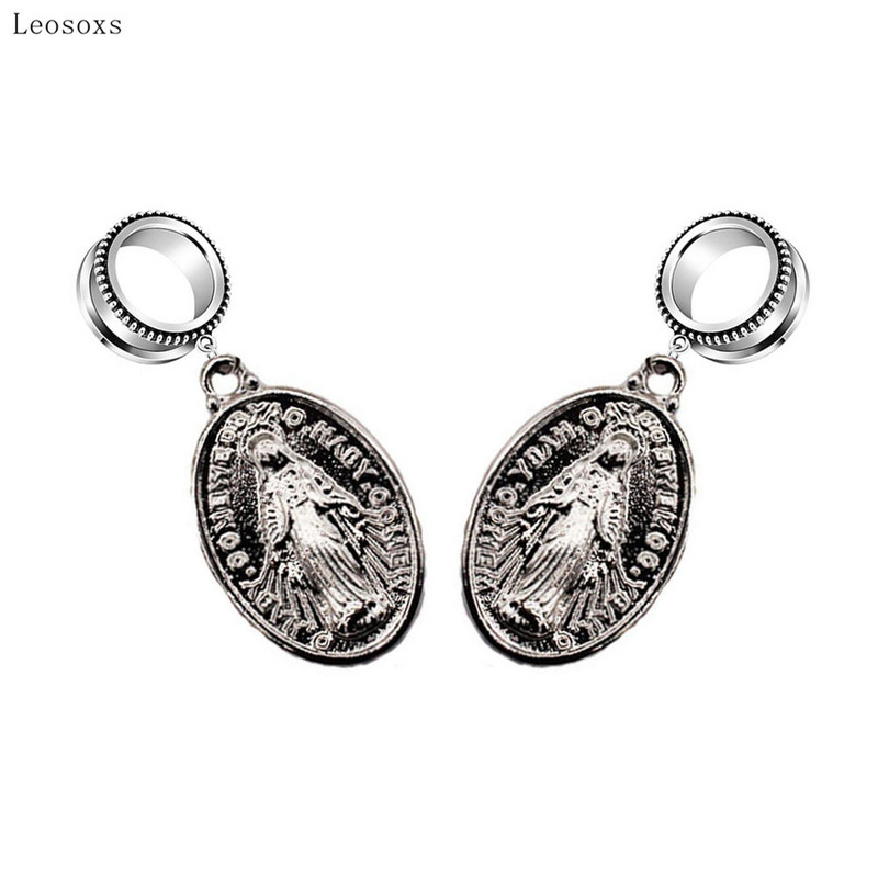 Leosoxs 2 buc. Vânzare fierbinte Cruce Iisus Cap Cercei Scripete Amplificator Ureche Piercing Bijuterii în Europa și America