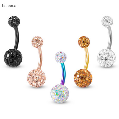Leosoxs 1 buc. Vânzare fierbinte, dulce și plin, minge cu diamante din oțel inoxidabil, bijuterii pentru piercing pentru unghii pentru buric