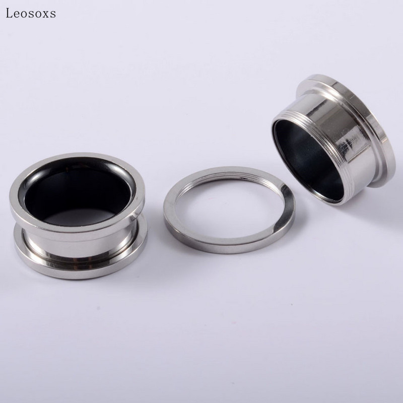 Leosoxs 2 bucăți populare din oțel inoxidabil scripete auriculă bicoloră pe două fețe bijuterii piercing ureche