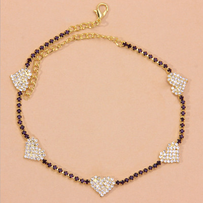 Stonefans 2021 Fashion Iced Out Heart Strass gleznă pentru femei Boho Beach Love Tenis Brățară gleznă Sandale Bijuterii desculțe