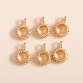 60 de bucăți de culoare aurie, din aliaj, cu găuri mari, mărgele, brelocuri pentru brățări, colier, bijuterii, descoperiri, accesorii pentru bricolaj