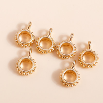 60 de bucăți de culoare aurie, din aliaj, cu găuri mari, mărgele, brelocuri pentru brățări, colier, bijuterii, descoperiri, accesorii pentru bricolaj