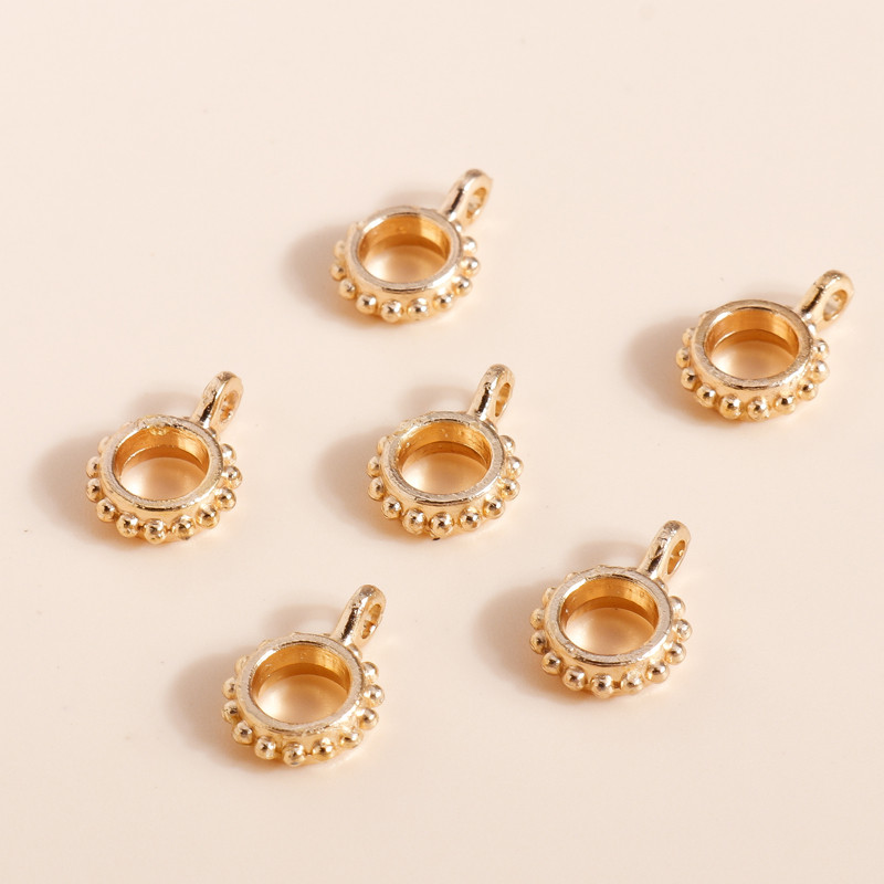 60 de bucăți de culoare aurie, din aliaj, cu găuri mari, mărgele, brelocuri pentru brățări, colier, bijuterii, descoperiri, accesorii pentru bricolaj