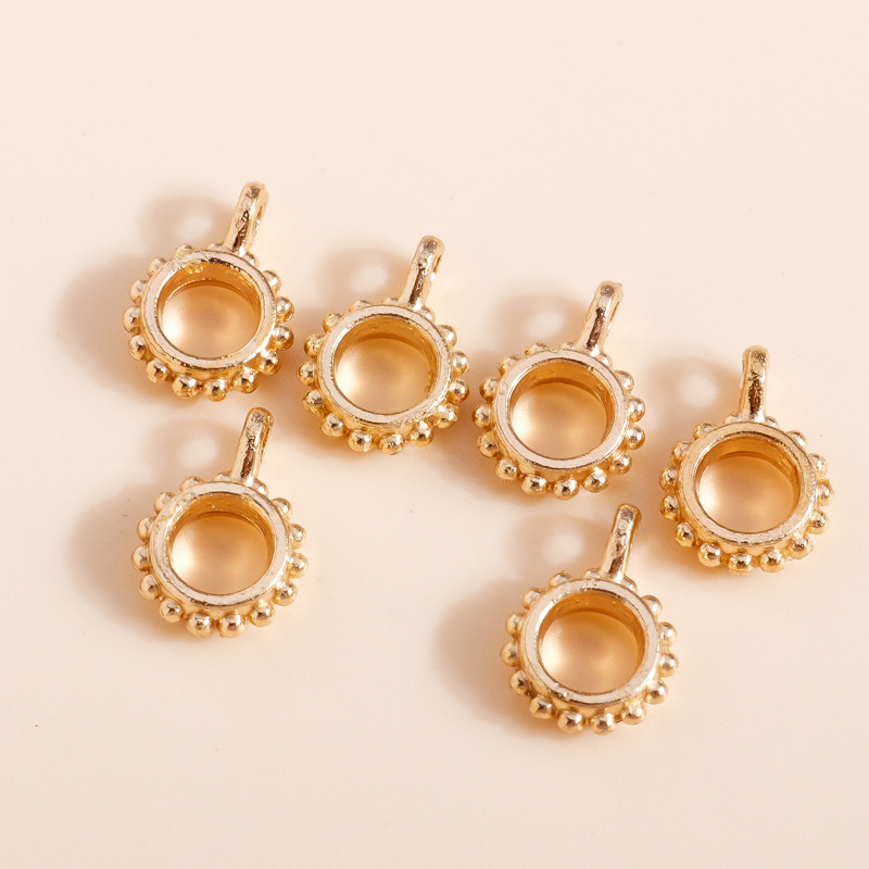 60 de bucăți de culoare aurie, din aliaj, cu găuri mari, mărgele, brelocuri pentru brățări, colier, bijuterii, descoperiri, accesorii pentru bricolaj