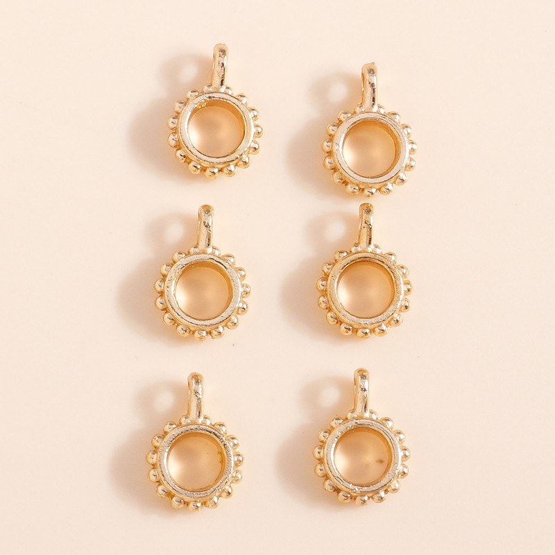 60 de bucăți de culoare aurie, din aliaj, cu găuri mari, mărgele, brelocuri pentru brățări, colier, bijuterii, descoperiri, accesorii pentru bricolaj