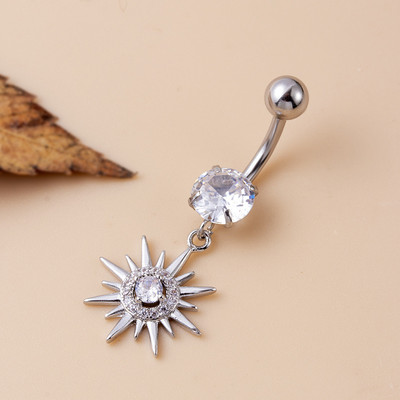 Leosoxs 1 buc. Accesorii pentru piercing pentru buric noi europene și americane Micro Inserție Zircon pandantiv fluture Soare Luna