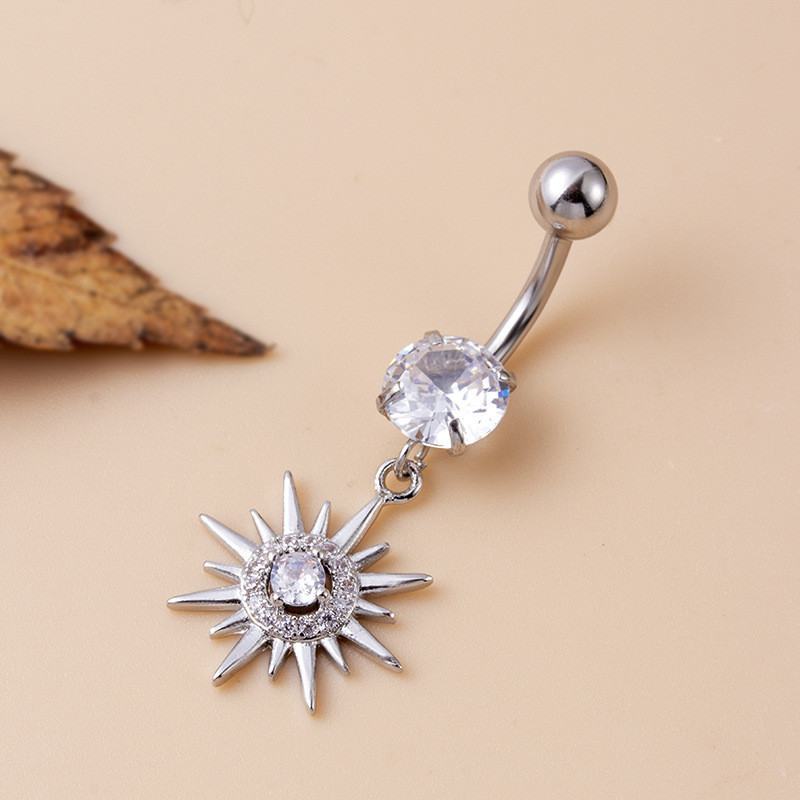 Leosoxs 1 buc. Accesorii pentru piercing pentru buric noi europene și americane Micro Inserție Zircon pandantiv fluture Soare Luna