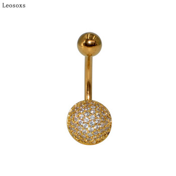 Leosoxs Hot Sale Boutique Full Zircon Belly Button Νύχι από ανοξείδωτο ατσάλι Ομφαλικός δακτύλιος διάτρησης Ομφαλικός δακτύλιος σε σχήμα καρδιάς