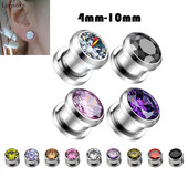 Leosoxs 2 bucăți de vânzare fierbinte din oțel inoxidabil scripete auriculă multicolor rotund zircon fire super flash bijuterii piercing ureche