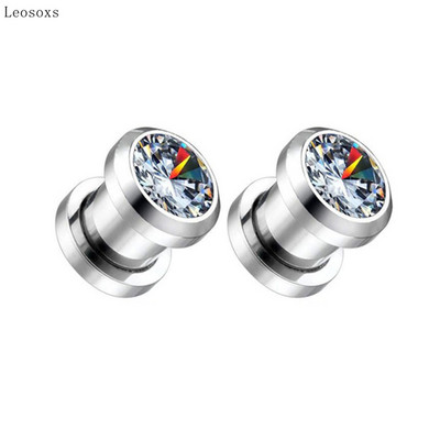 Leosoxs 2 bucăți de vânzare fierbinte din oțel inoxidabil scripete auriculă multicolor rotund zircon fire super flash bijuterii piercing ureche